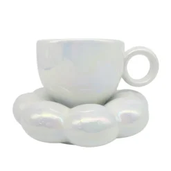 Tasse et coupelle nuage irrise