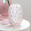 Vase en verre ecail rose