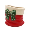 Vase sac de noel avec nAud h15cm