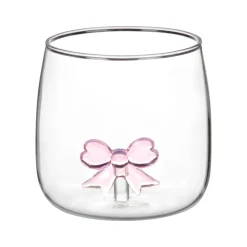 Verre bas avec figurine noeud 3d
