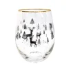 Verre cerf nordic noel