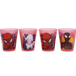 Verre plast spiderman x4