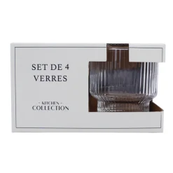 Verre strie transparent 31cl x4
