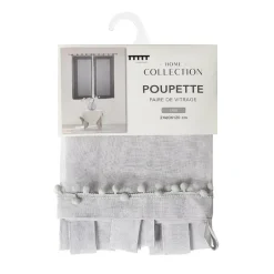 Vitrage poupette 2x60x120 gris