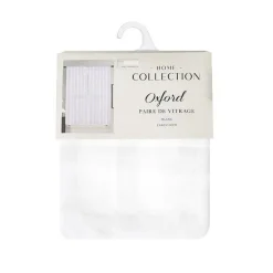 Vitrage x2 oxford 60x120cm blanc