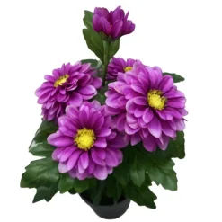 Zinnia artificiel en pot